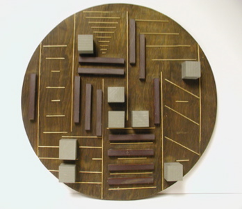 Circular Mixed Media Sculpture by artist Dennis Plamann