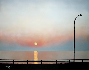 Sunrise over Lake Michigan. Milwaukee, Wisconsin.